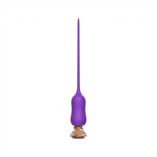 Фиолетовый тонкий стимулятор Nipple Vibrator - 23 см. - I-MOON - купить с доставкой в Костроме