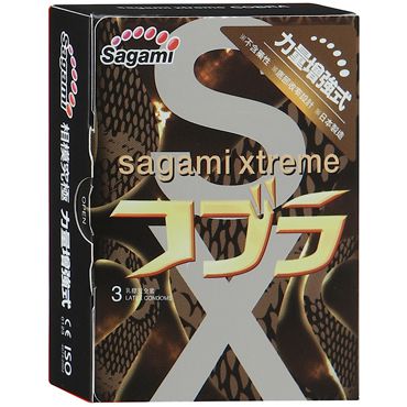Суженные к основанию презервативы Sagami Xtreme COBRA - 3 шт. - Sagami - купить с доставкой в Костроме