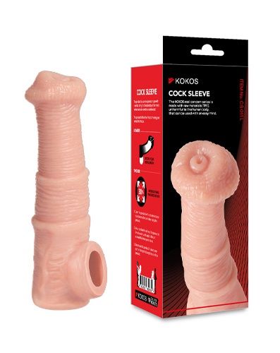 Телесная фантазийная насадка на член Cock Sleeve Size M - KOKOS - в Костроме купить с доставкой