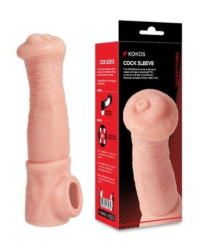 Телесная фантазийная насадка на член Cock Sleeve Size L - KOKOS - в Костроме купить с доставкой