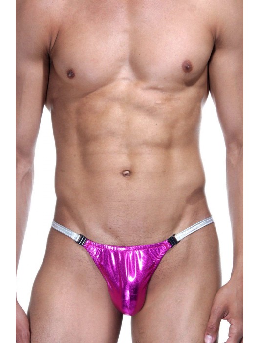 Ярко-розовые блестящие трусы-тонги Don Moris - Don Moris купить с доставкой