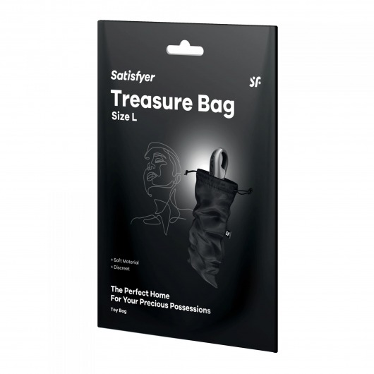 Черный мешочек для хранения игрушек Treasure Bag L - Satisfyer - купить с доставкой в Костроме
