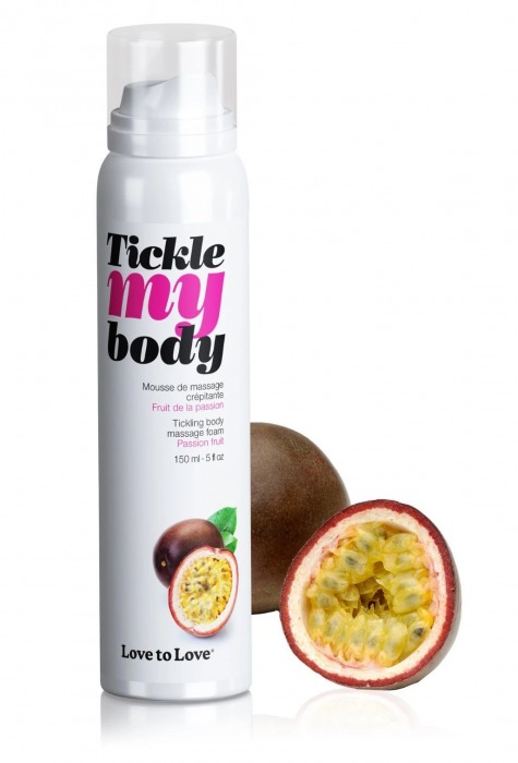 Массажная хрустящая пенка Tickle my body с ароматом маракуйи - 150 мл. - Love to Love - купить с доставкой в Костроме