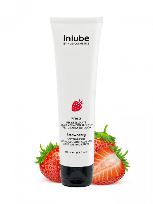 Лубрикант на водной основе Nuei Inlube с алоэ вера и ароматом клубники - 100 мл. - Nuei cosmetics - купить с доставкой в Костроме