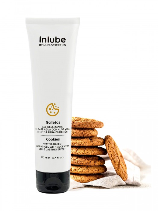 Лубрикант на водной основе Nuei Inlube с алоэ вера и ароматом печенья - 100 мл. - Nuei cosmetics - купить с доставкой в Костроме