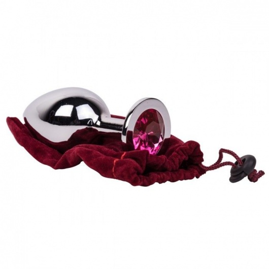 Большой стальной плаг с розовым кристаллом Pink Bubble Gum - 9,5 см. - Erotic Fantasy - купить с доставкой в Костроме