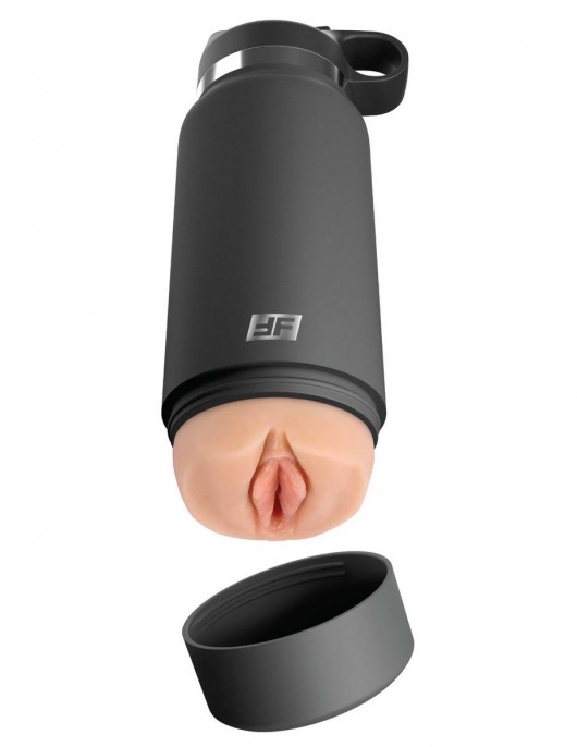 Серый мастурбатор в виде бутылки F*ck Flask - Pipedream - в Костроме купить с доставкой