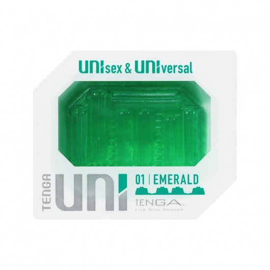 Зеленый мастурбатор-стимулятор Tenga Uni Emerald - Tenga - в Костроме купить с доставкой