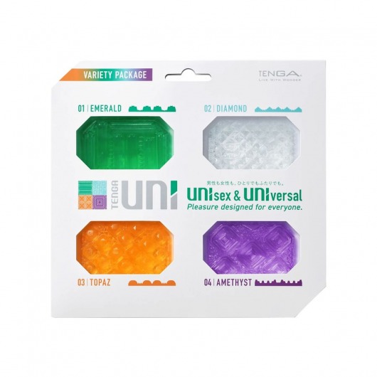 Набор из 4 мастурбаторов-стимуляторов Tenga Uni Variety Pack - Tenga - в Костроме купить с доставкой