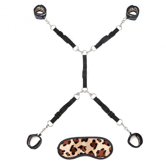 Леопардовая фиксация на матрас для рук и ног Classic Bedspreader - Lux Fetish - купить с доставкой в Костроме