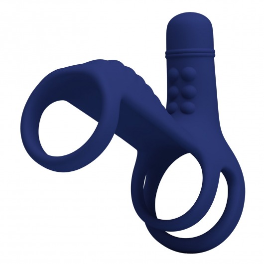 Синяя вибронасадка на пенис Vibrating Penis Sling - Baile - в Костроме купить с доставкой