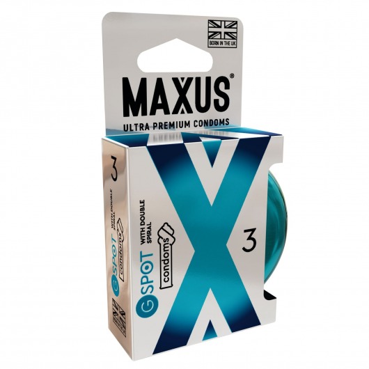 Презервативы Maxus G spot с двойной спиралью - 3 шт. - Maxus - купить с доставкой в Костроме