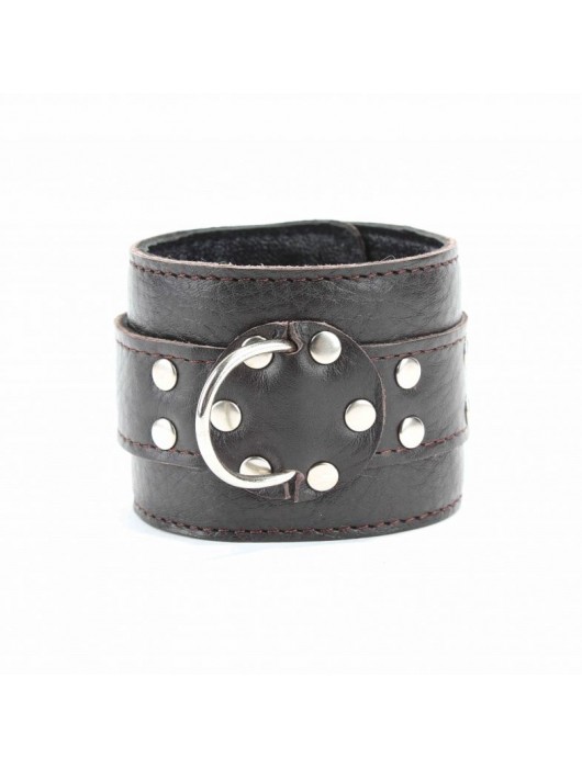 Коричневые оковы из мягкой кожи на металлической цепочке - БДСМ Арсенал - купить с доставкой в Костроме