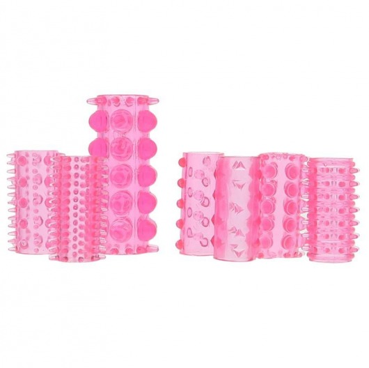 Набор из 7 розовых насадок на пенис ONE-A-DAY PENIS SLEEVES PINK - Seven Creations - в Костроме купить с доставкой