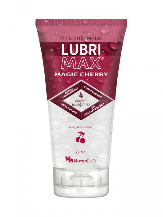 Интимный гель-смазка на водной основе Lubrimax Magic Cherry - 75 мл. - ИнтелБИО - купить с доставкой в Костроме