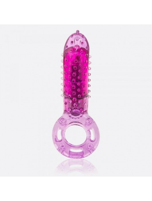 Фиолетовое эрекционное кольцо с вибрацией и пальчиком OYEAH PURPLE - Screaming O - в Костроме купить с доставкой
