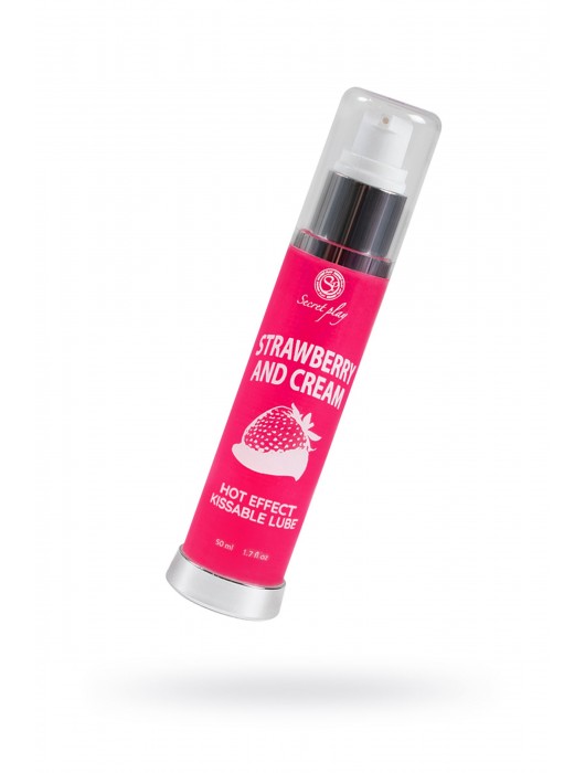 Массажное масло 2-в-1 с разогревающим эффектом и вкусом клубники со сливками - 50 мл. - Secret Play - купить с доставкой в Костроме
