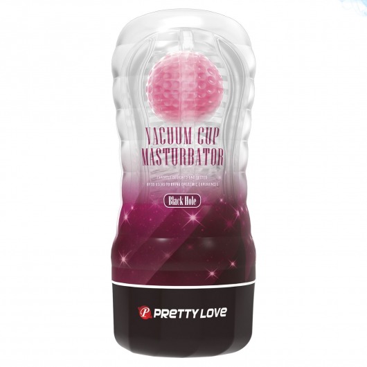 Прозрачный текстурированный мастурбатор Vacuum Cup Masturbator Black Hole - Baile - в Костроме купить с доставкой