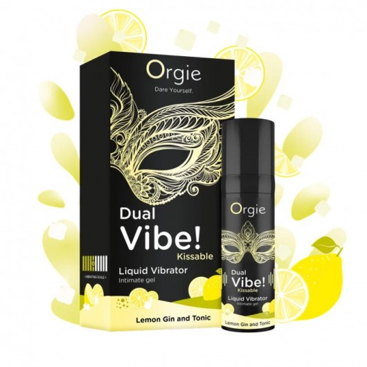 Съедобный жидкий вибратор Dual Vibe! со вкусом лимонного джина с тоником - 15 мл. - ORGIE - купить с доставкой в Костроме
