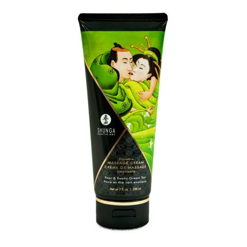 Массажный крем для тела с ароматом груши и зелёного чая Pear   Exotic Green Tea - 200 мл. - Shunga - купить с доставкой в Костроме