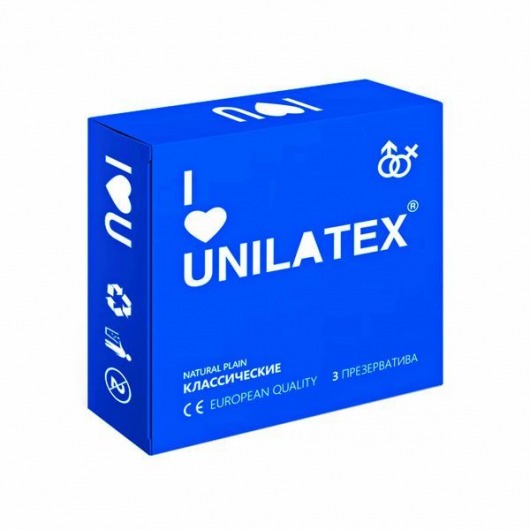 Классические презервативы Unilatex Natural Plain - 3 шт. - Unilatex - купить с доставкой в Костроме