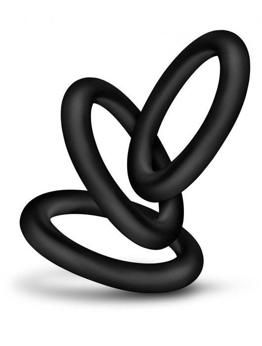 Набор из 3 черных эрекционных колец Black Small Penis Rings - Blush Novelties - в Костроме купить с доставкой
