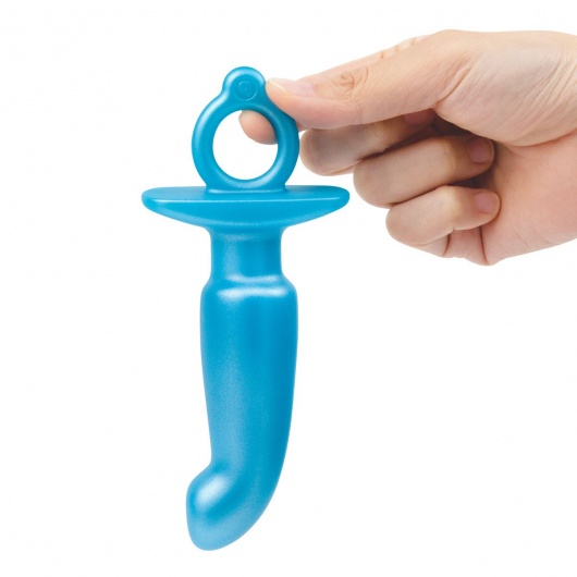 Голубая анальная пробка для массажа простаты Hither Silicone Prostate Plug - 14,3 см. - b-Vibe - в Костроме купить с доставкой
