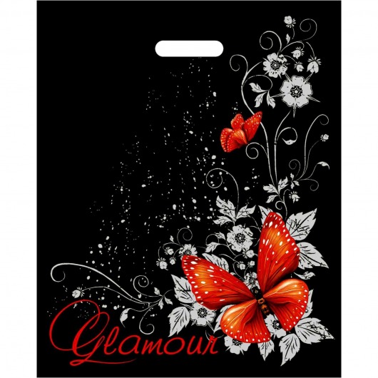 Черный пакет Glamour с вырубной ручкой (38х47 см) - Сима-Ленд - купить с доставкой в Костроме