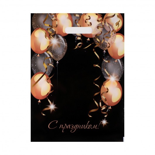 Пакет с вырубной ручкой и принтом в виде шариков (30х40 см) - Сима-Ленд - купить с доставкой в Костроме