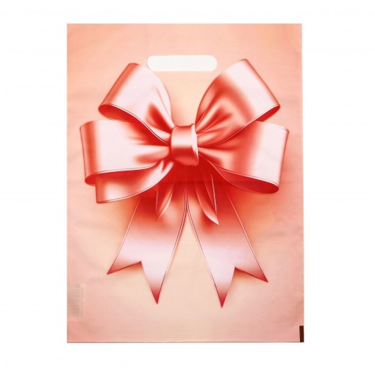 Пакет с принтом в виде банта с вырубной ручкой (30х40 см) - Сима-Ленд - купить с доставкой в Костроме