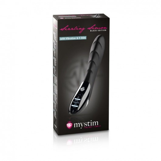 Вибратор с электростимуляцией Sizzling Simon Black Edition - 27 см. - MyStim - купить с доставкой в Костроме