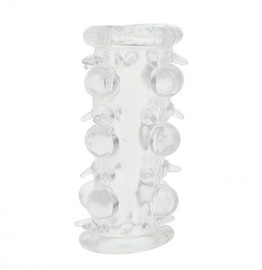 Прозрачная насадка на пенис с шипами и бугорками JELLY JOY LUST CLUSTER CLEAR - Dream Toys - в Костроме купить с доставкой