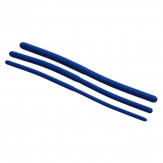 Набор из 3 синих силиконовых уретральных расширителей Invasion Silicone Urethral Sound Trainer Set - XR Brands - купить с доставкой в Костроме