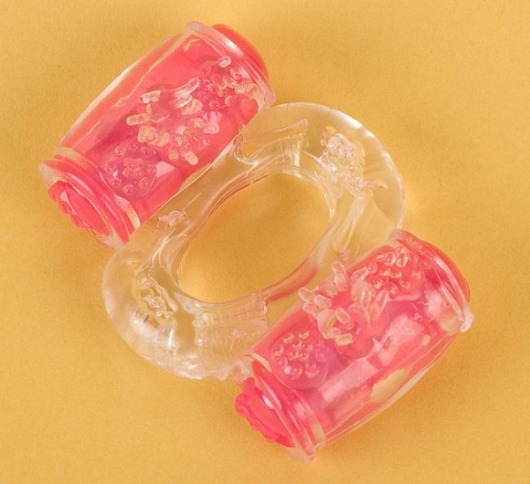 Прозрачное виброкольцо с двумя вибропульками - Toyfa Basic - в Костроме купить с доставкой