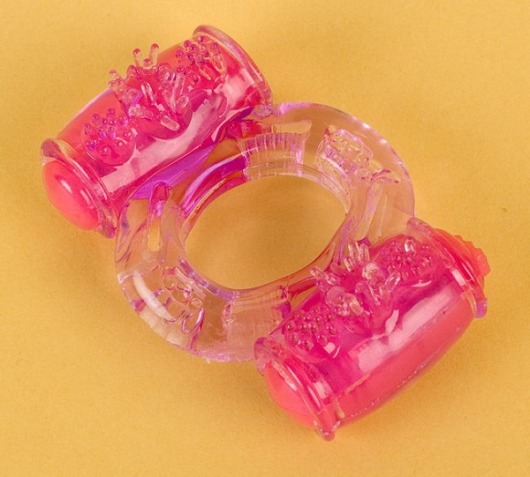 Фиолетовое виброкольцо с двумя вибропульками - Toyfa Basic - в Костроме купить с доставкой