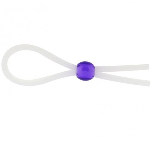 Прозрачное лассо с фиолетовой бусиной SILICONE COCK RING WITH BEAD LAVENDER - NMC - в Костроме купить с доставкой