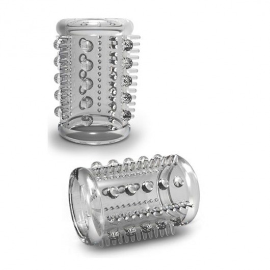 Прозрачная насадка с шипами и шишечками STAY HARD COCK SLEEVE 03 CLEAR - Blush Novelties - в Костроме купить с доставкой