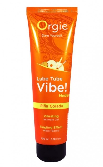 Гель с эффектом вибрации Lube Tube Vibe Medium Pina Colada - 100 мл. - ORGIE - купить с доставкой в Костроме