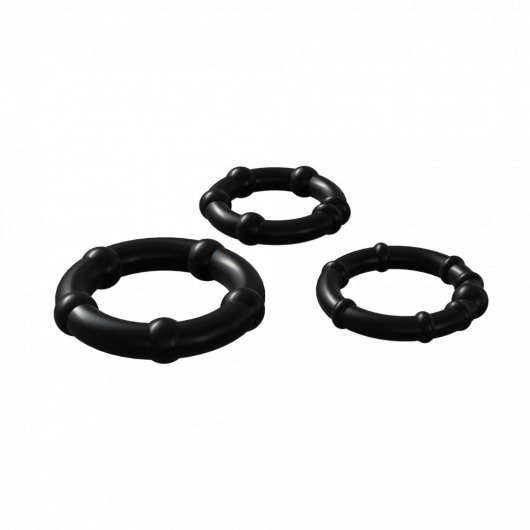 Набор из 3 черных эрекционных колец Babooom Ring Set - Adrien Lastic - в Костроме купить с доставкой