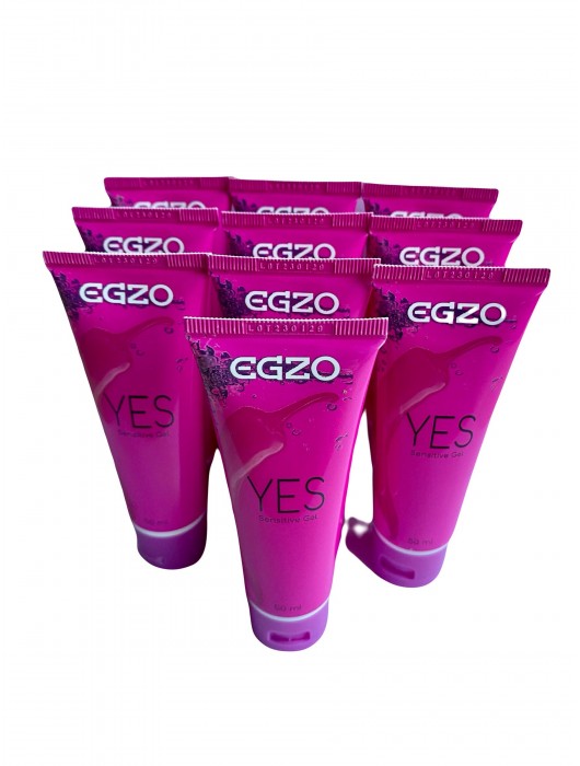 Набор из 10 согревающих лубрикантов на водной основе Egzo Yes (по 50 мл.) - EGZO - купить с доставкой в Костроме