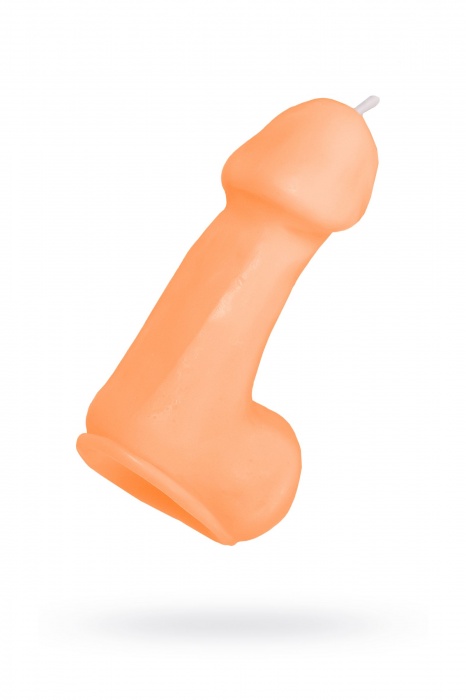 Оранжевая свеча в форме пениса - 47 гр. - Pecado - купить с доставкой в Костроме