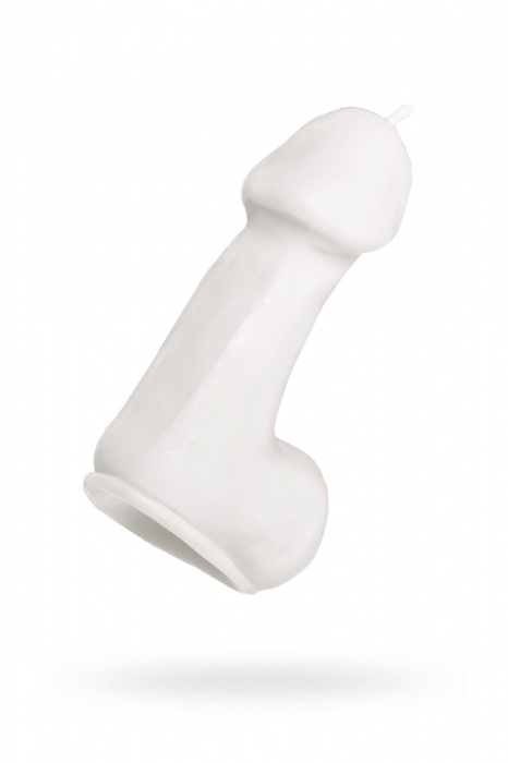 Белая свеча в форме пениса - 47 гр. - Pecado - купить с доставкой в Костроме