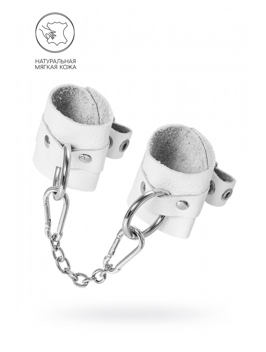 Белые мягкие кожаные наручники с люверсами - Pecado - купить с доставкой в Костроме