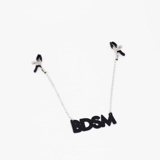 Зажимы на соски с кожаной подвеской BDSM - Crazy Handmade - купить с доставкой в Костроме