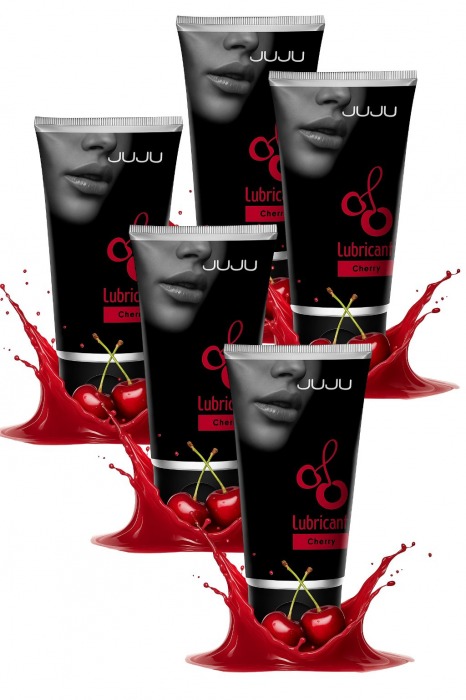 Набор из 5 съедобных лубрикантов JUJU со вкусом вишни - JuJu - купить с доставкой в Костроме