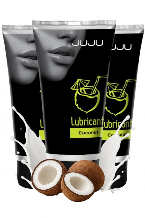 Набор из 3 съедобных лубрикантов JUJU со вкусом кокоса - JuJu - купить с доставкой в Костроме