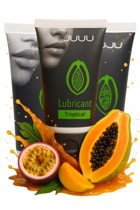 Набор из 3 съедобных лубрикантов JUJU со вкусом тропических фруктов - JuJu - купить с доставкой в Костроме