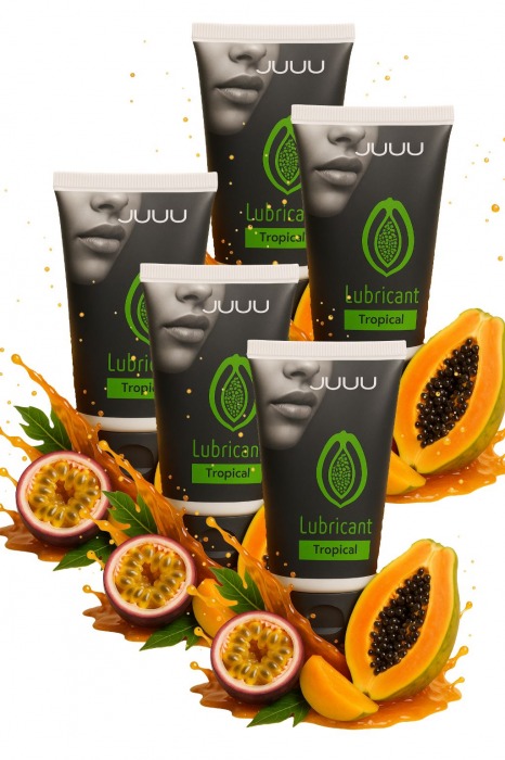 Набор из 5 съедобных лубрикантов JUJU со вкусом тропических фруктов - JuJu - купить с доставкой в Костроме