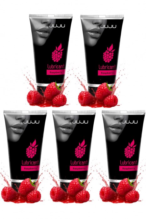 Набор из 5 съедобных лубрикантов JUJU со вкусом малины - JuJu - купить с доставкой в Костроме