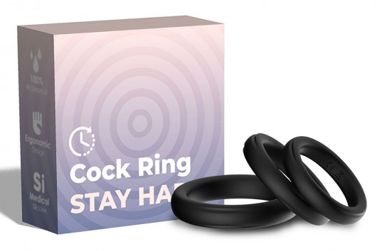 Набор из 3 черных эрекционных колец Stay Hard - Boys of Toys - в Костроме купить с доставкой